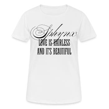 Wunderschöne Sphynx Katzenliebe - Frauen T-Shirt atmungsaktiv - Weiß - Vorne - AI Model Female 172 dark (172cm)