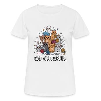 Catastrophic - Funny Cat T-Shirt - Women's Breathable T-Shirt - white - Front - AI Model Female 172 dark (172cm)