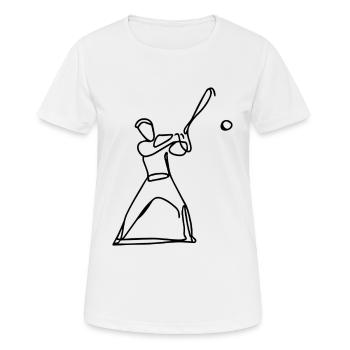 Baseballspieler Zeichnung - Frauen T-Shirt atmungsaktiv - Weiß - Vorne - AI Model Female 172 dark (172cm)