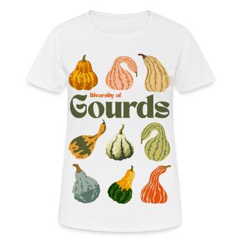 Diversité des gourdes - T-shirt respirant Femme - blanc - Devant - AI Model Female 172 dark (172cm)