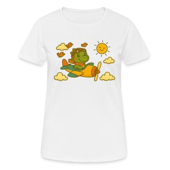 ☀️ Dino Doni above the clouds ✈️ - Women's Breathable T-Shirt - white - Front - AI Model Female 172 dark (172cm)