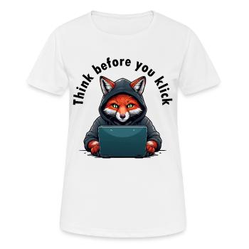 Réfléchissez avant de cliquer - Cybersécurité - T-shirt respirant Femme - blanc - Devant - AI Model Female 172 dark (172cm)