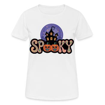 Défilé de citrouilles d’Halloween de la maison hantée - T-shirt respirant Femme - blanc - Devant - AI Model Female 172 dark (172cm)