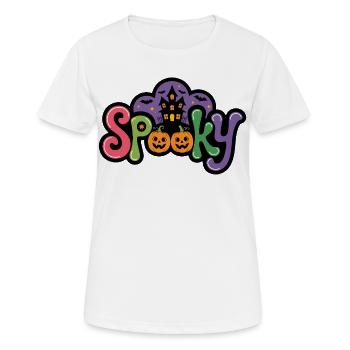 Spooky Halloween Schriftzug - Frauen T-Shirt atmungsaktiv - Weiß - Vorne - AI Model Female 172 dark (172cm)