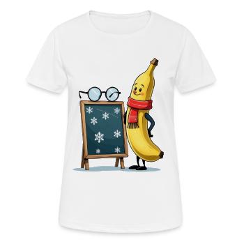 Winterbanane mit Schneeflocken-Tafel - Frauen T-Shirt atmungsaktiv - Weiß - Vorne - AI Model Female 172 dark (172cm)