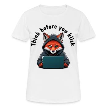 Réfléchissez avant de cliquer - Cybersécurité - T-shirt respirant Femme - blanc - Devant - AI Model Female 172 dark (172cm)