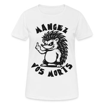 Hérisson insolent doigt levé - T-shirt respirant Femme - blanc - Devant - AI Model Female 172 dark (172cm)