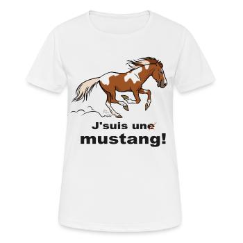 Cheval sauvage d'Amerique (pour textiles clairs) - T-shirt respirant Femme - blanc - Devant - AI Model Female 172 dark (172cm)