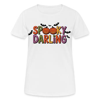 Police d’Halloween Spooky Darling - T-shirt respirant Femme - blanc - Devant - AI Model Female 172 dark (172cm)