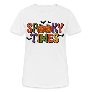 Spooky Times Halloween Pumpkin - Women's Breathable T-Shirt - white - Front - AI Model Female 172 dark (172cm)