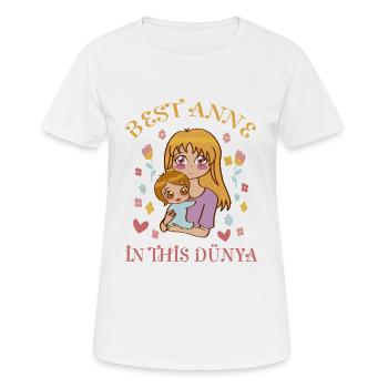 Mutter umarmt Tochter - Türk Muttertag Design - Frauen T-Shirt atmungsaktiv - Weiß - Vorne - AI Model Female 172 dark (172cm)