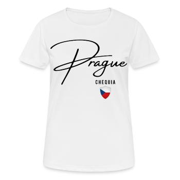 Elegantes Design Prag, ich liebe Prag - Frauen T-Shirt atmungsaktiv - Weiß - Vorne - AI Model Female 172 dark (172cm)
