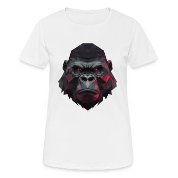 Gorille polygonal aux yeux rouges - T-shirt respirant Femme - blanc - Devant - AI Model Female 172 dark (172cm)