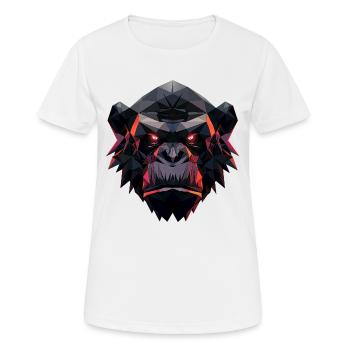Gorilla Prisma Kopf Low Poly Art Design - Frauen T-Shirt atmungsaktiv - Weiß - Vorne - AI Model Female 172 dark (172cm)