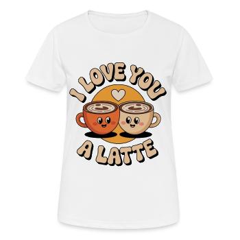 Je t’aime un latte - T-shirt respirant Femme - blanc - Devant - AI Model Female 172 dark (172cm)