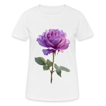 Violet Purple Rose - Women's Breathable T-Shirt - white - Front - AI Model Female 172 dark (172cm)