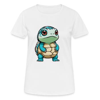 Kuschelige Schildkröte Cartoon - Frauen T-Shirt atmungsaktiv - Weiß - Vorne - AI Model Female 172 dark (172cm)