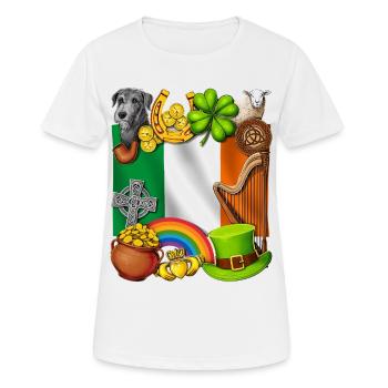 Irisches Erbe - Frauen T-Shirt atmungsaktiv - Weiß - Vorne - AI Model Female 172 dark (172cm)
