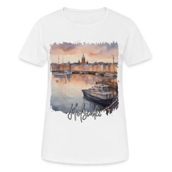 Helsinki Watercolor, Helsinki Finland - Women's Breathable T-Shirt - white - Front - AI Model Female 172 dark (172cm)