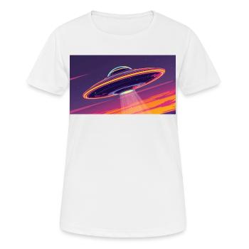 Ufo Frisch - Frauen T-Shirt atmungsaktiv - Weiß - Vorne - AI Model Female 172 dark (172cm)