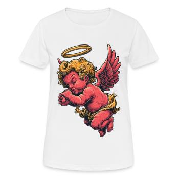 Ailes de halo de chérubin cramoisi - T-shirt respirant Femme - blanc - Devant - AI Model Female 172 dark (172cm)