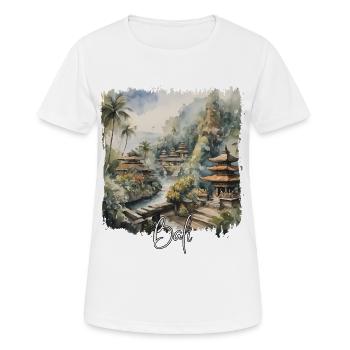 Aquarelle de Bali, Bali Indonésie - T-shirt respirant Femme - blanc - Devant - AI Model Female 172 dark (172cm)