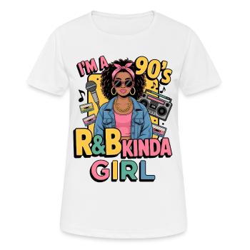 90er R&B Girl Stil - Frauen T-Shirt atmungsaktiv - Weiß - Vorne - AI Model Female 172 dark (172cm)