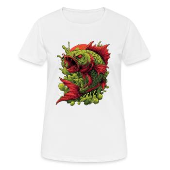 Smaragd-Koi-Wut-Spritzer - Frauen T-Shirt atmungsaktiv - Weiß - Vorne - AI Model Female 172 dark (172cm)