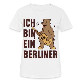Ours berlinois avec guitare - Je suis Berlinois ! - T-shirt respirant Femme - blanc - Devant - AI Model Female 172 dark (172cm)