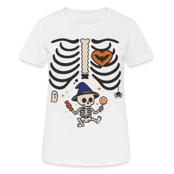 Halloween Costume Funny Pregnant Woman, Pumpkin... - T-shirt respirant Femme - blanc - Devant - AI Model Female 172 dark (172cm)