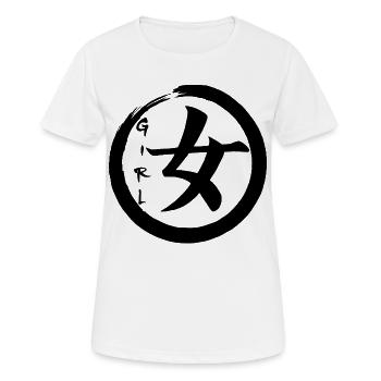 Das Wort Mädchen auf Japanisch (schwarz) - Frauen T-Shirt atmungsaktiv - Weiß - Vorne - AI Model Female 172 dark (172cm)