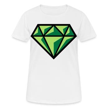 Diamant (pierre précieuse symbole brillant / POS Gre 3C) - T-shirt respirant Femme - blanc - Devant - AI Model Female 172 dark (172cm)