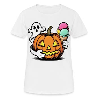 Kürbis Halloween Eiscreme Duo - Frauen T-Shirt atmungsaktiv - Weiß - Vorne - AI Model Female 172 dark (172cm)