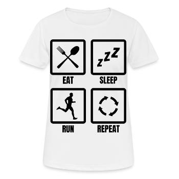 Horaire des coureurs - T-shirt respirant Femme - blanc - Devant - AI Model Female 172 dark (172cm)