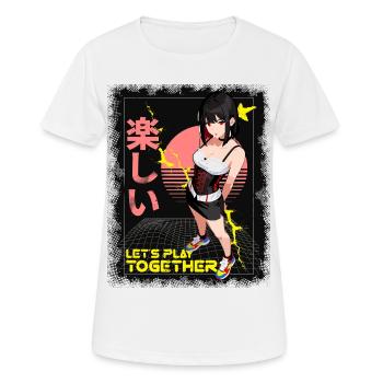 Gaming Anime Girl-Im Kawaii Retro Style Let's Play - Women's Breathable T-Shirt - white - Front - AI Model Female 172 dark (172cm)