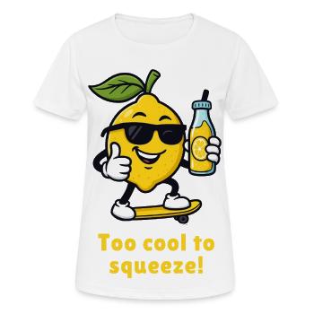 Zitrone Zu cool zum Quetschen karikatur  - Frauen T-Shirt atmungsaktiv - Weiß - Vorne - AI Model Female 172 dark (172cm)