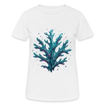 Corail abstrait - T-shirt respirant Femme - blanc - Devant - AI Model Female 172 dark (172cm)