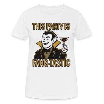 This party is fang-tastic - Halloween 2025 - Women's Breathable T-Shirt - white - Front - AI Model Female 172 dark (172cm)