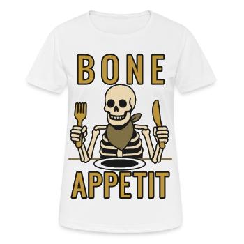 Appetit en os - Halloween 2025 - T-shirt respirant Femme - blanc - Devant - AI Model Female 172 dark (172cm)