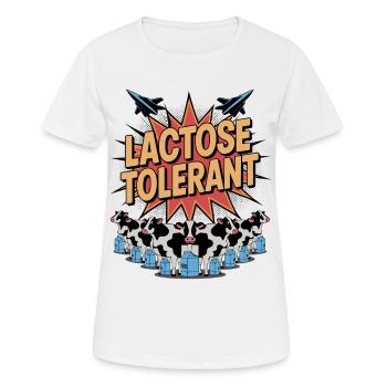 Laktose Tolerant - Frauen T-Shirt atmungsaktiv - Weiß - Vorne - AI Model Female 172 dark (172cm)