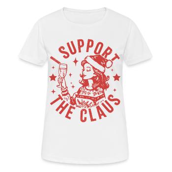 Ich unterstütze den Claus - Frauen T-Shirt atmungsaktiv - Weiß - Vorne - AI Model Female 172 dark (172cm)