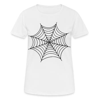 Toile d'Araignée Minimaliste Noire - T-shirt respirant Femme - blanc - Devant - AI Model Female 172 dark (172cm)
