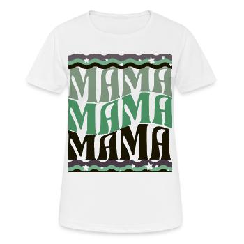 MAMA Waves Pattern Green Brown - Women's Breathable T-Shirt - white - Front - AI Model Female 172 dark (172cm)