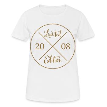 Geschenk 18. Geburtstag - Limited Edition 2008 - Frauen T-Shirt atmungsaktiv - Weiß - Vorne - AI Model Female 172 dark (172cm)