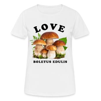 Ich liebe Steinpilze – Waldliebe - Frauen T-Shirt atmungsaktiv - Weiß - Vorne - AI Model Female 172 dark (172cm)
