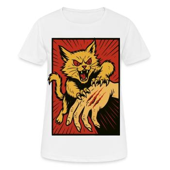 Crimson Claw Cat Assault - Women's Breathable T-Shirt - white - Front - AI Model Female 172 dark (172cm)
