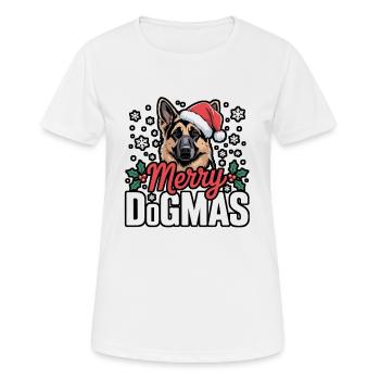 Merry Dogmas Weihnachtsdogge - Frauen T-Shirt atmungsaktiv - Weiß - Vorne - AI Model Female 172 dark (172cm)