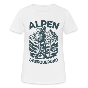 Traversée des Alpes - Randonnée - Femmes - T-shirt respirant Femme - blanc - Devant - AI Model Female 172 dark (172cm)