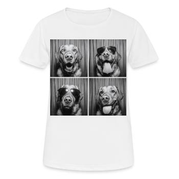 Funny Labrador Dog Retro Photo Booth - Women's Breathable T-Shirt - white - Front - AI Model Female 172 dark (172cm)