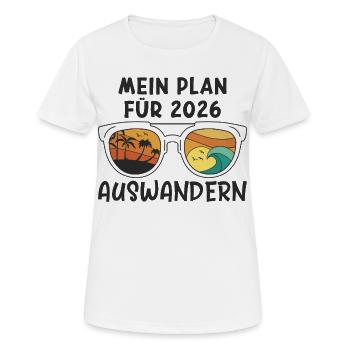 Emigrate 2026 Emigrant Farewell Party - T-shirt respirant Femme - blanc - Devant - AI Model Female 172 dark (172cm)